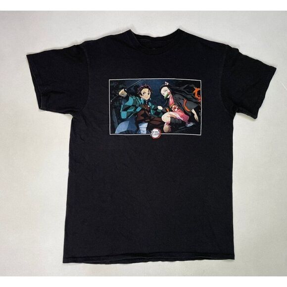 Demon Slayer TV Anime Cartoon T-shirt Women Medium Black Short Sleeve - Picture 1 of 5